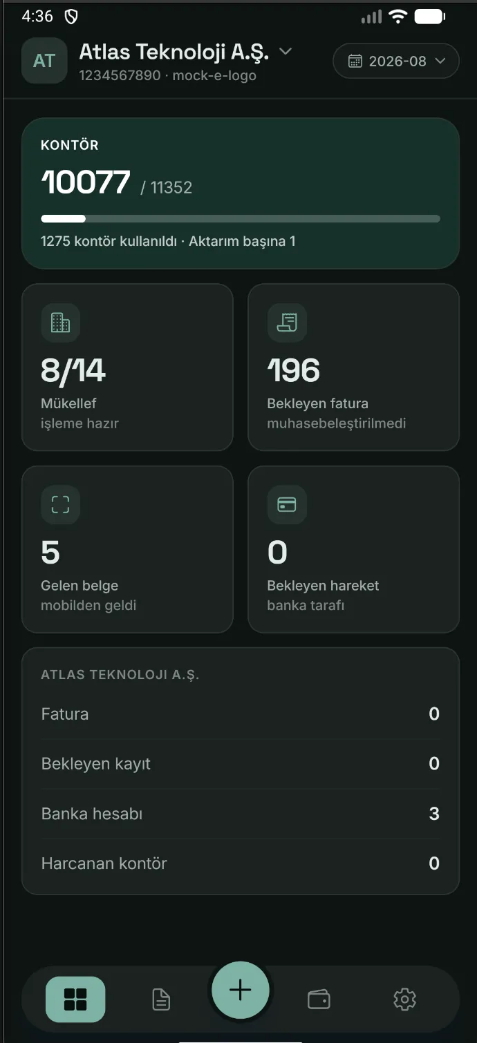 Üstat mobil uygulama özet paneli